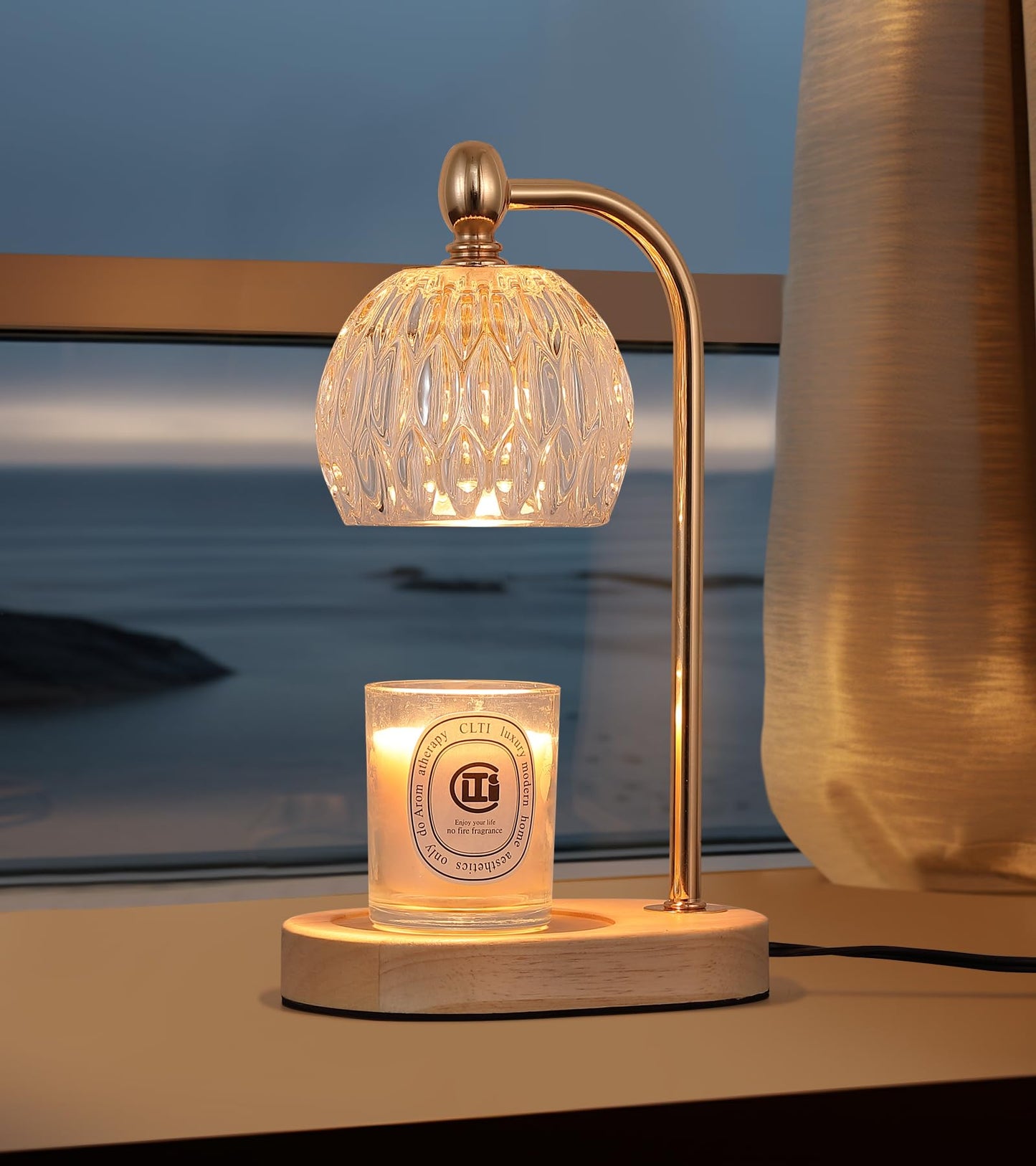 Candle Warming LightFragrance Electric Melt Wax Warmer Candle Lamp Timer and Dimmer House Warming Bedroom Decor with 2 Bulbs for Women Gifts Candle Jars Living Room